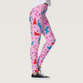 80er 90s Memphis-Stil geometrisch Rosa Leggings (Rechts)
