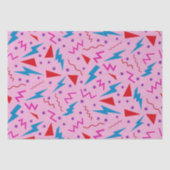 80er 90s Memphis-Stil geometrisch Rosa Seidenpapier (Vorderseite)