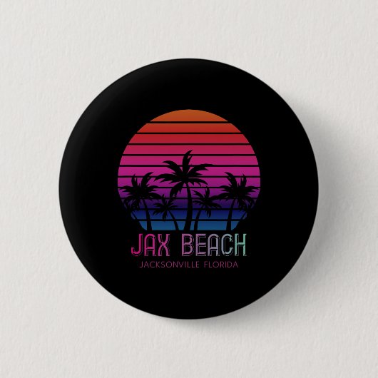 80er 90s Retro Colors Jacksonville Florida Urlaub Button (Vorderseite)