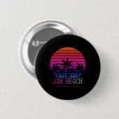 80er 90s Retro Colors Jacksonville Florida Urlaub Button (Vorne & Hinten)