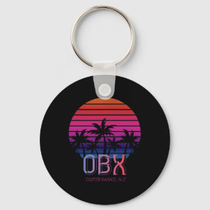 80er 90s Retro North Carolina Beach Vacation Obx O Schlüsselanhänger