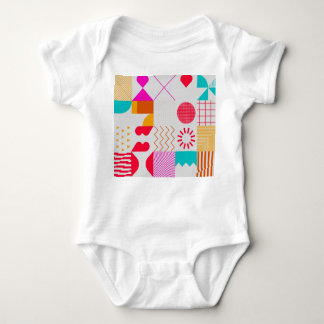 80er-90s Trendy Geometric Background Baby Strampler