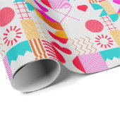 80er-90s Trendy Geometric Background Geschenkpapier (Rolleneckpunkt)