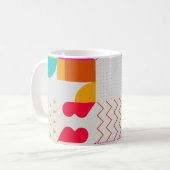 80er-90s Trendy Geometric Background Kaffeetasse (Vorderseite Links)