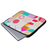 80er-90s Trendy Geometric Background Laptopschutzhülle (Vorne Knopf)