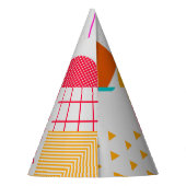 80er-90s Trendy Geometric Background Partyhütchen (Rückseite)