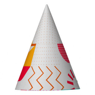 80er-90s Trendy Geometric Background Partyhütchen