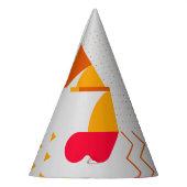 80er-90s Trendy Geometric Background Partyhütchen (Links)