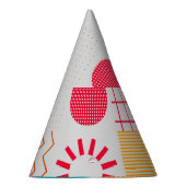 80er-90s Trendy Geometric Background Partyhütchen (Rechts)