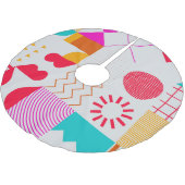 80er-90s Trendy Geometric Background Polyester Weihnachtsbaumdecke (Schrägansicht)