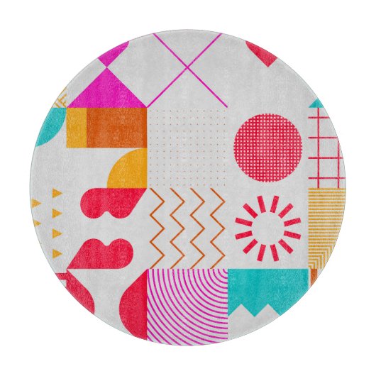 80er-90s Trendy Geometric Background Schneidebrett (Vorderseite)