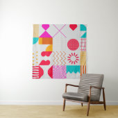 80er-90s Trendy Geometric Background Wandteppich (Beispiel)