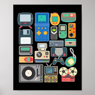 80er 90s Videospiel Retro Vintag Clic Arcade Poster