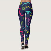 80er achtziger Retro-Neon-Memphis-Muster Leggings (Rückseite)