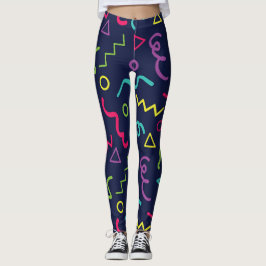 80er achtziger Retro-Neon-Memphis-Muster Leggings