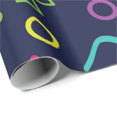 80er achtziger Retro-Party neonale Memphis Muster Geschenkpapier (Rolleneckpunkt)