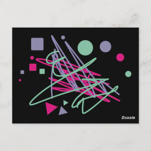 80er achtziger Vintage Farben spritzen Medley Art Postkarte