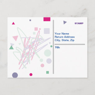 80er achtziger Vintage Farben spritzen Medley Art  Postkarte