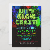 80er Aighties Glow Party Einladung (Vorderseite)
