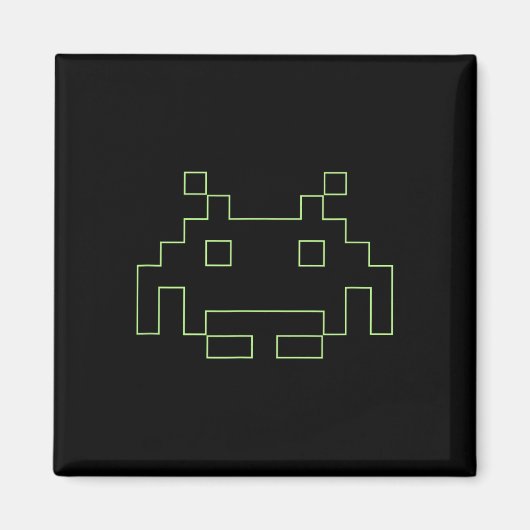 80er Arcade Game Retro Space Alien Invaders Gamer Magnet (Vorne)
