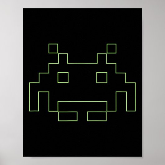 80er Arcade Game Retro Space Alien Invaders Gamer Poster (Vorne)