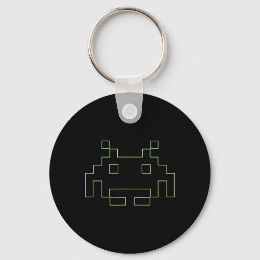 80er Arcade Game Retro Space Alien Invaders Gamer Schlüsselanhänger (Vorderseite)