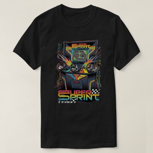 80er Arcade Super Sprint T-Shirt (Design vorne)