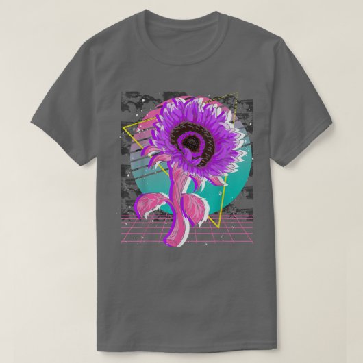 80er Art Blume Blossom Retro Vaporwave Aesthetics T-Shirt (Design vorne)
