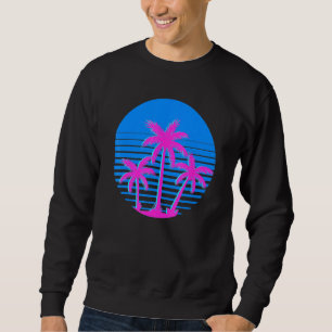 80er Art Tropical Summer Vibes Coconut Palm Trees  Sweatshirt