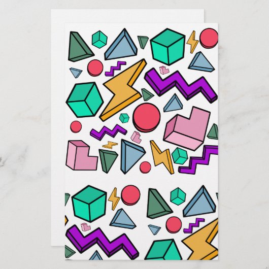 80er Ästhetische Vintag Retro Briefpapier (Vorne/Hinten)