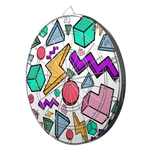 80er Ästhetische Vintag Retro Dartscheibe (Vorderseite rechts)