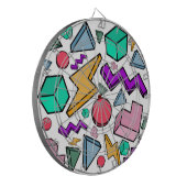 80er Ästhetische Vintag Retro Dartscheibe (Vorderseite Links)