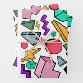 80er Ästhetische Vintag Retro Geschenkpapier Set (Beispiel)