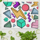 80er Ästhetische Vintag Retro Geschirrtuch (Gefaltet)