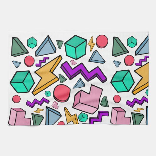 80er Ästhetische Vintag Retro Geschirrtuch (Horizontal)