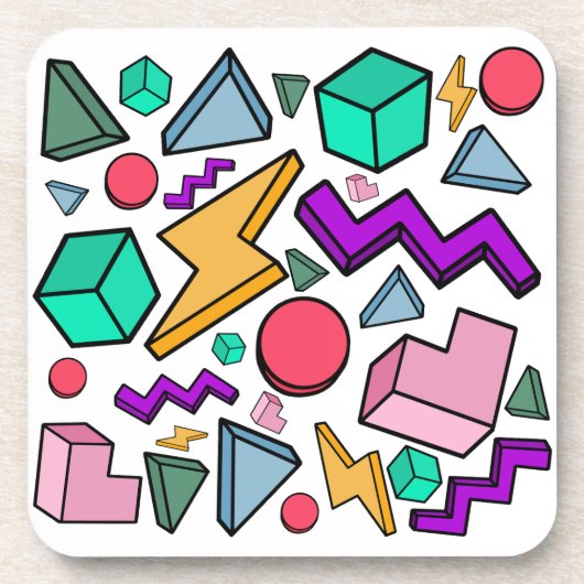 80er Ästhetische Vintag Retro Getränkeuntersetzer (Vorderseite)