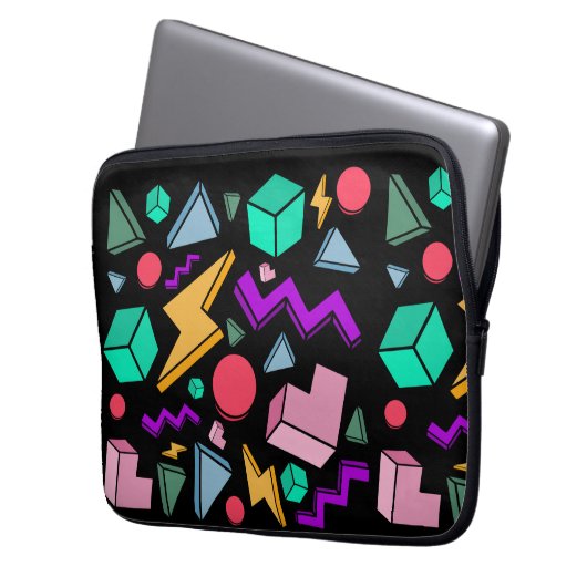 80er Ästhetische Vintag Retro Laptopschutzhülle (Vorderseite Links)