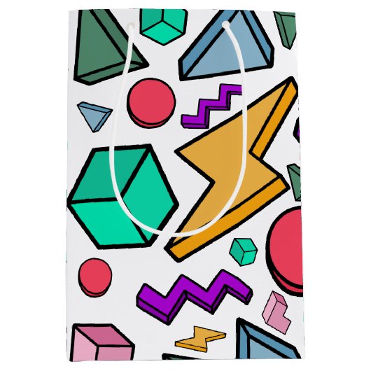 80er Ästhetische Vintag Retro Mittlere Geschenktüte (Vorderseite)