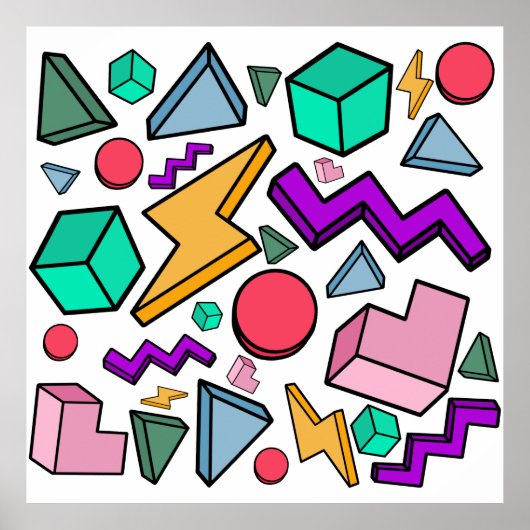 80er Ästhetische Vintag Retro Poster (Vorne)