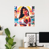 80er Athletic Summer Girl Poster (Heimbüro)