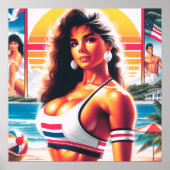 80er Athletic Summer Girl Poster (Vorne)