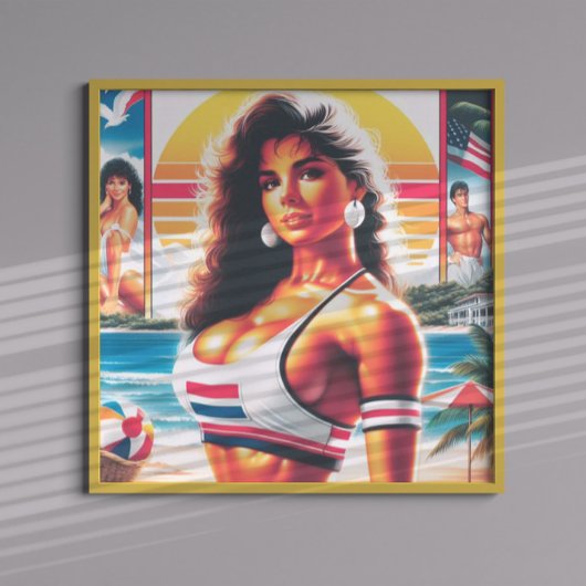 80er Athletic Summer Girl Poster