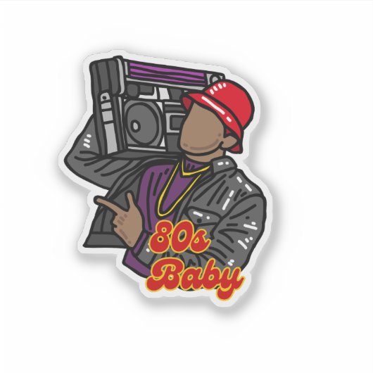 80er Baby Aufkleber (Vorderseite)