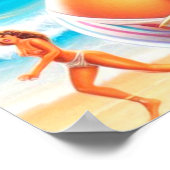 80er Beach Girl Poster (Ecke)