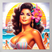 80er Beach Girl Poster (Vorne)