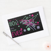 80er Best Decade Ever Pink Lila Aquamarine Formen  Rechteckiger Aufkleber (Umschlag)