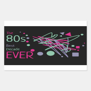 80er Beste Dekade Aller Zeiten Rosa Lila Türkis Fo Rechteckiger Aufkleber