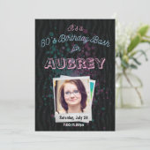 80er Birthday Bash Einladung - thematische 12x18 d (Stehend Vorderseite)