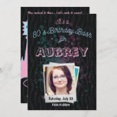 80er Birthday Bash Einladung - thematische 12x18 d (Vorne/Hinten)