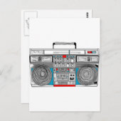 80er boombox-Abbildung Postkarte (Vorne/Hinten)